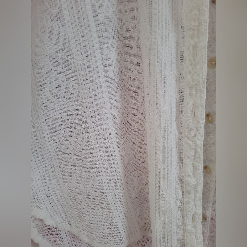 PILCRO ANTHROPOLIE LACE BUTTON DOWN SHIRT SZ M - Picture 9 of 10